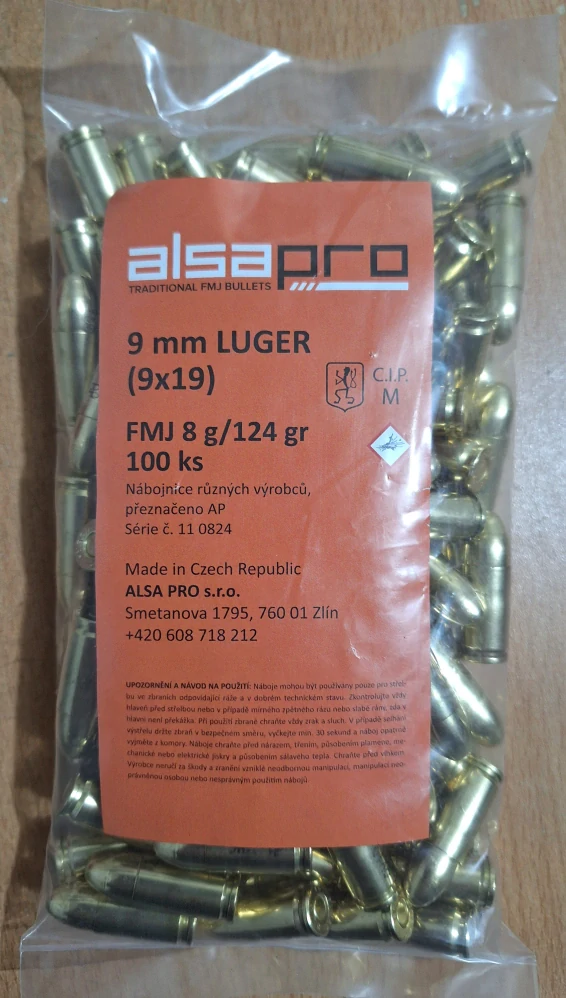 9 mm Luger PŘEBÍJENÉ-ALSA PRO